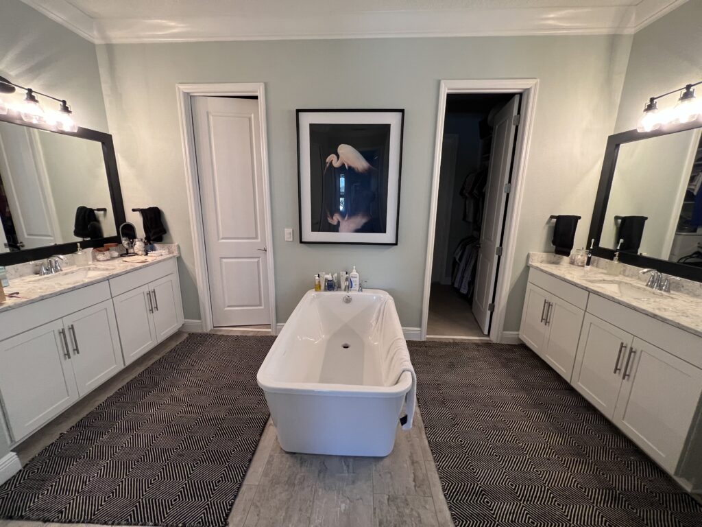 custom care interior painting bathroom